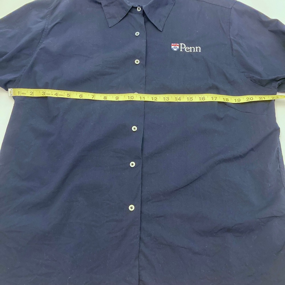 University of Pennsylvania Penn Button Down Shirt Navy Blue Cotton Womens 1X - Picture 8 of 8